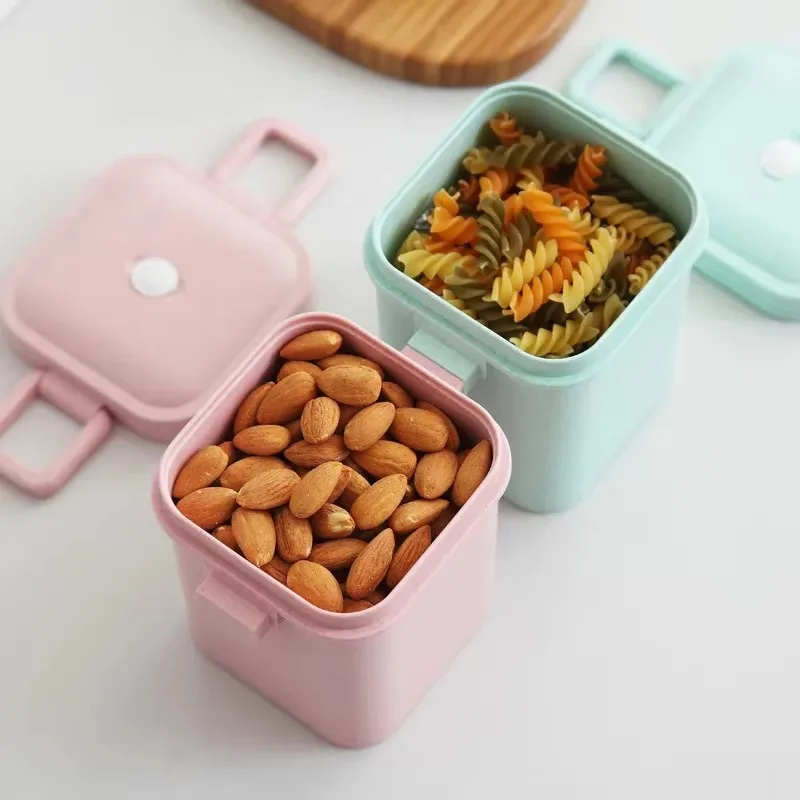 New Homeware Creative Wheat Straw Soup Cup Microwaveable Square Buckle Sealed Soup Can Holiday Gift Food Sealed Can