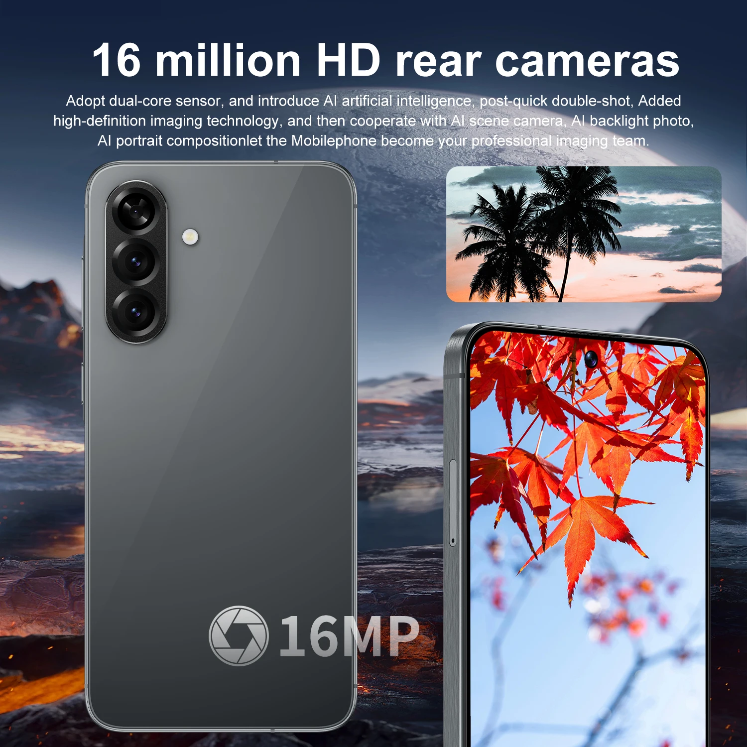 IVMI New A57 Global Version Smartphone 4G Dual Card Android 12 4GB RAM 64GB ROM 16MP Face ID Unlocked Cell Mobile Phones view 6