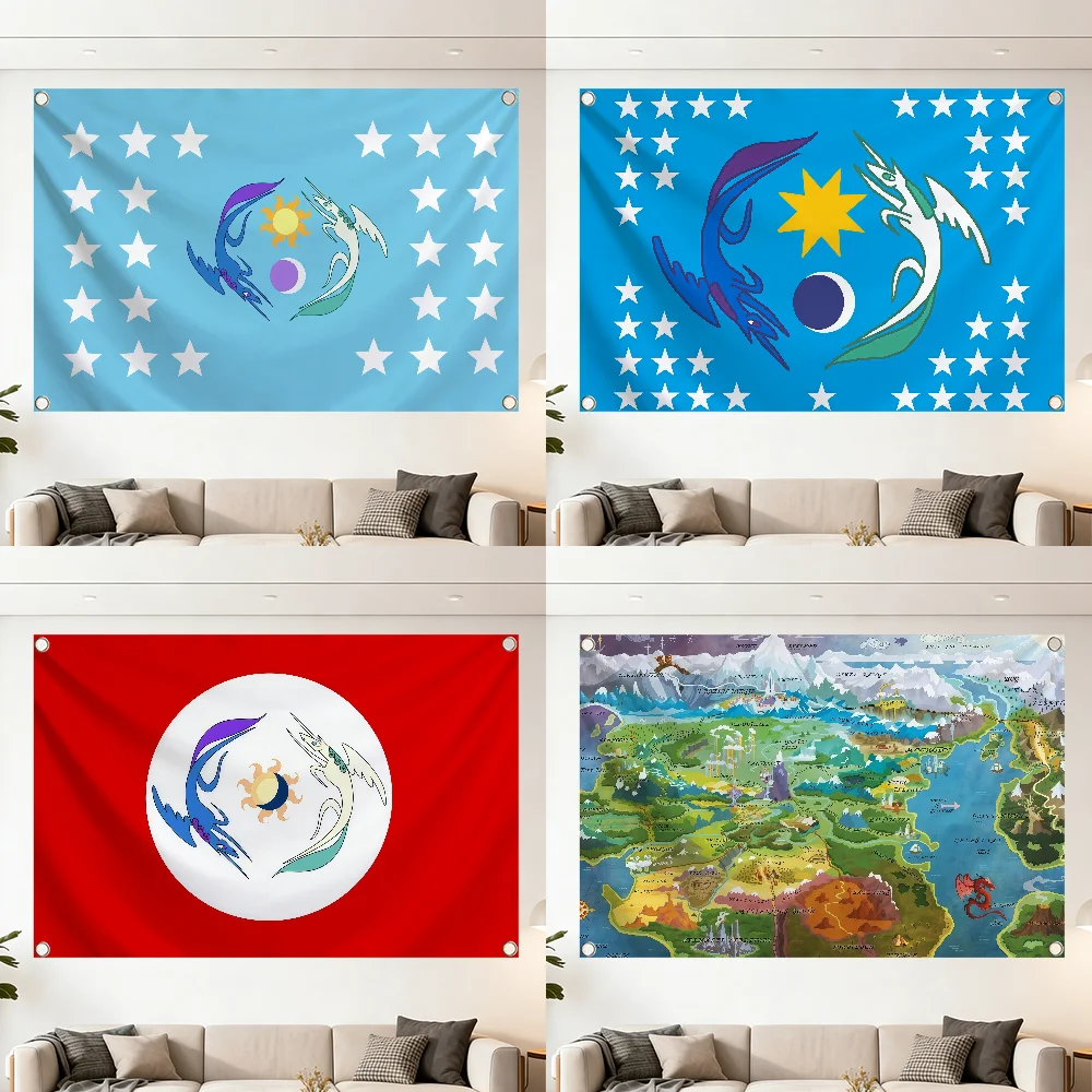 Cartoon Equestria flag Decoration Outdoor Picnic Party Art Hanging Home Camping Party Banner Best sellers