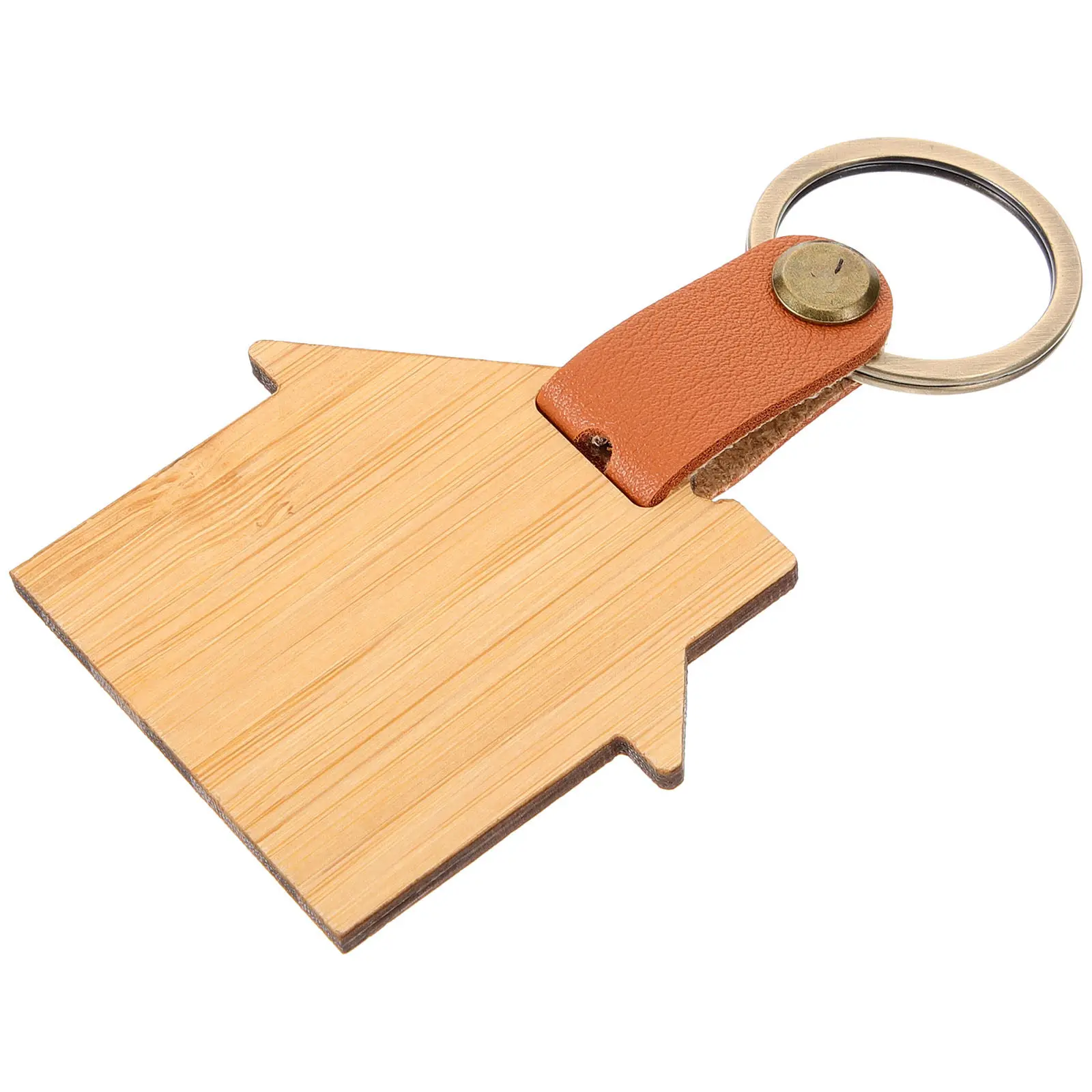 Bamboo First Home Keychain Simple Design Cute Key Pendant for Wallet Phone Keys Bag Hanging Ornament Adult Kids