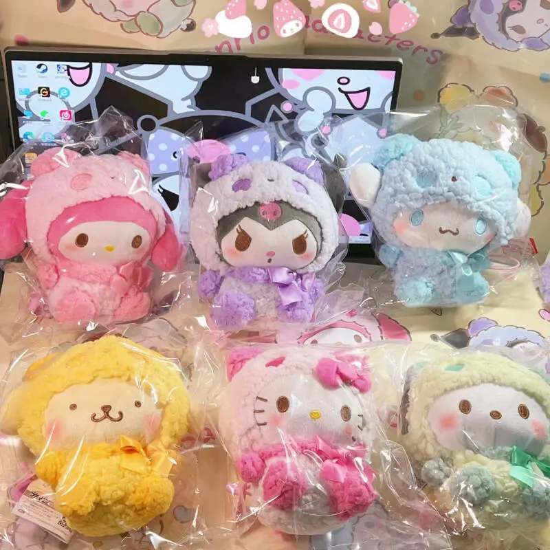 

Kawaii Hellokitty Plush Doll Keychain Full Set of Cute Cartoon Stuffed Toys Ins Style High Appearance Pendant for Girls