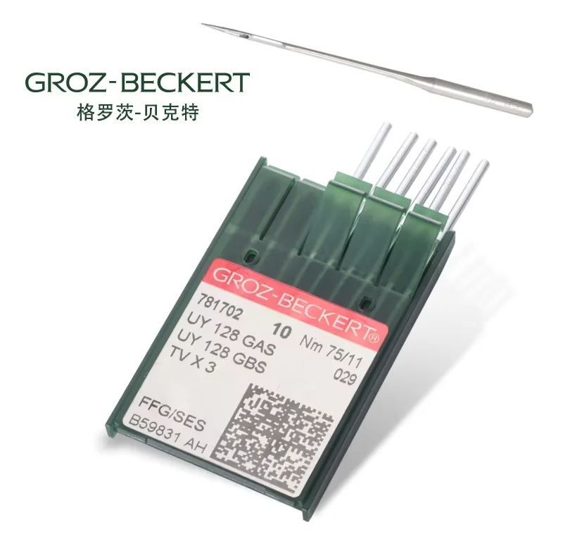 GROZ BECKER 100 Uds UY128 agujas para máquinas de coser planas de ordenador para todas las marcas piezas de máquinas de coser industriales de punto de bloqueo