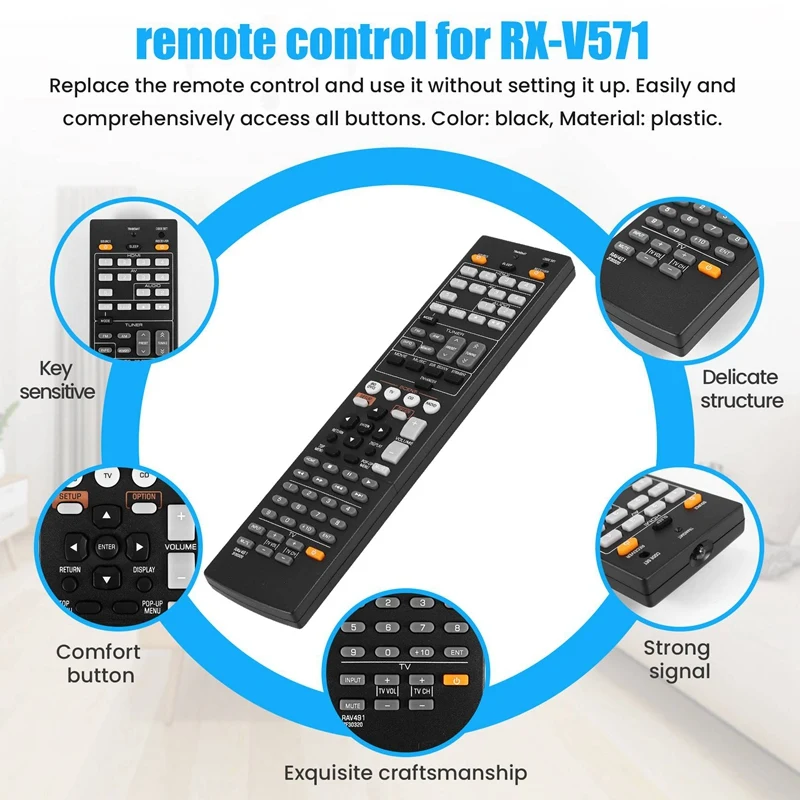 Remote Control For YAMAHA RX-V375 RX-V467 RX-V565 RX-V567 RX-V571 RX-V665 RX-V765 HTR-3066 HTR-4065 HTR-3066BL RX-V373BL