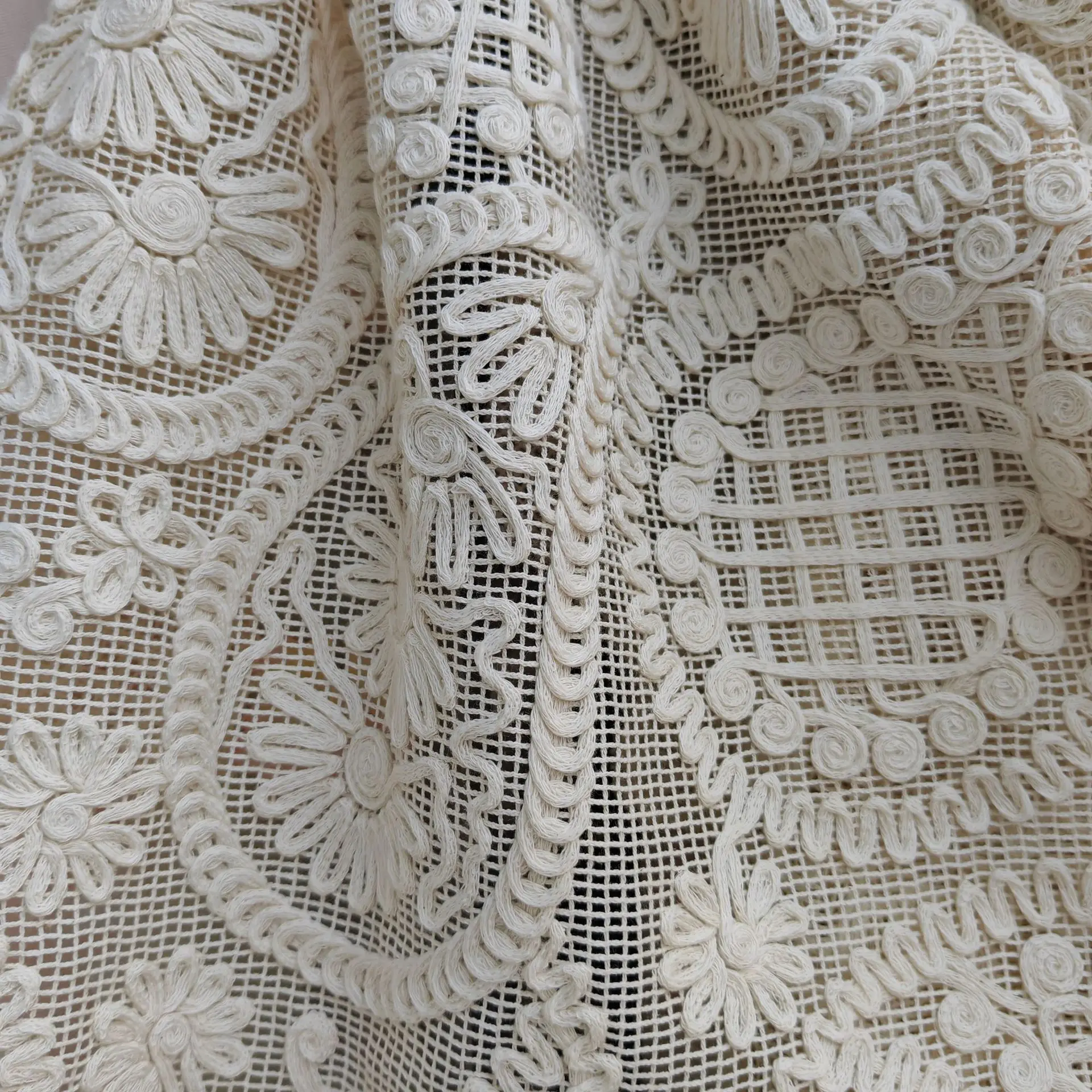 

Водорастворимая 3D цветок кешью, грубая хлопковая веревка, вышивка, хлопковая полая сетчатая ткань для дизайнеров модной одежды, домашний декор