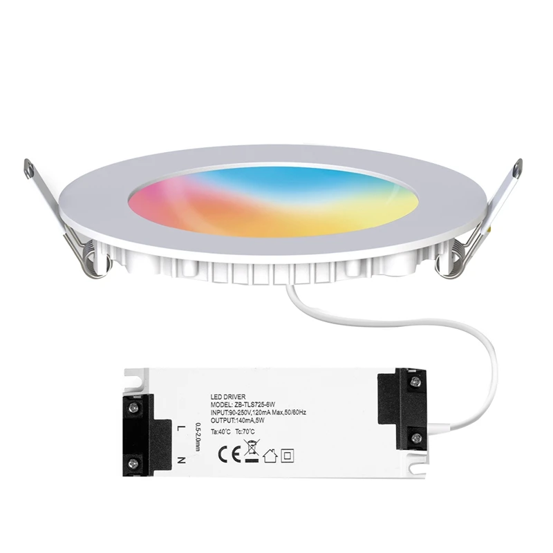 Zigbee Doodle Smart Home LED 6W Downlight ABS Rgb Warm Cold Light App Timer Remote Control Thin Spot Light