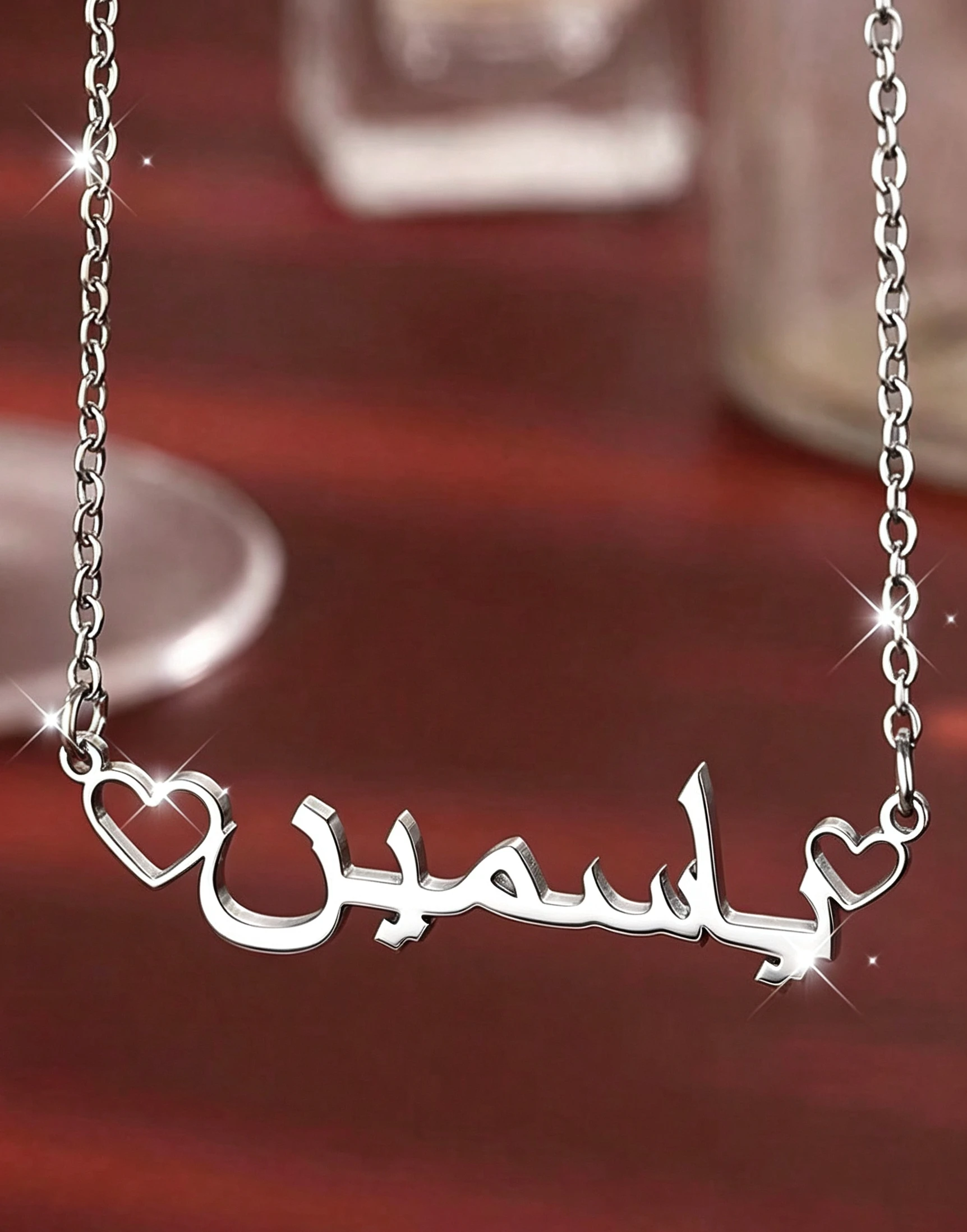 [Product] personalized customization minimalist pendant necklace custom heart name Arabic name necklace fashion all-match