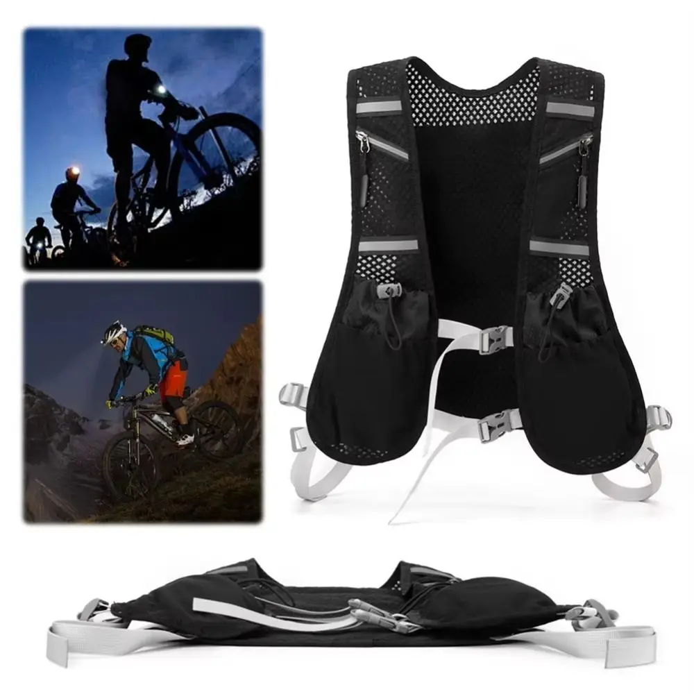 

Multi-pockets Hydration Running Vest Breathable Lightweight Cycling Backpack Unisex Phone Storage Hiking Chest Pack Men