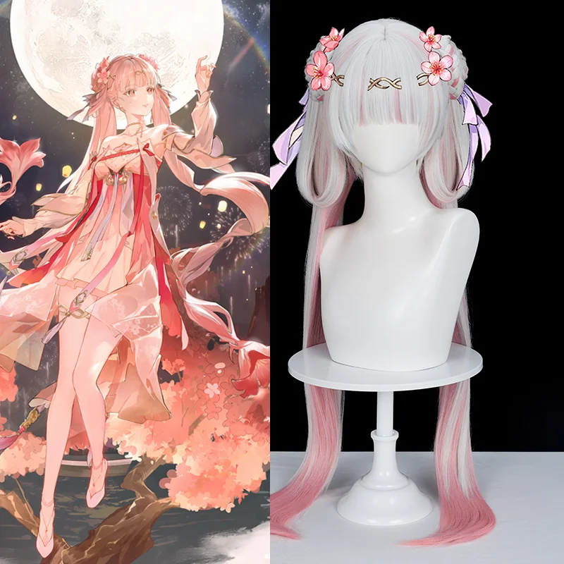 Cosplay Wig Game Wuthering Waves Jinhsi Peach Blossom Splash Jinhsi Hsi Cosplay Ancient Wig For Hallowmas Party Women Men
