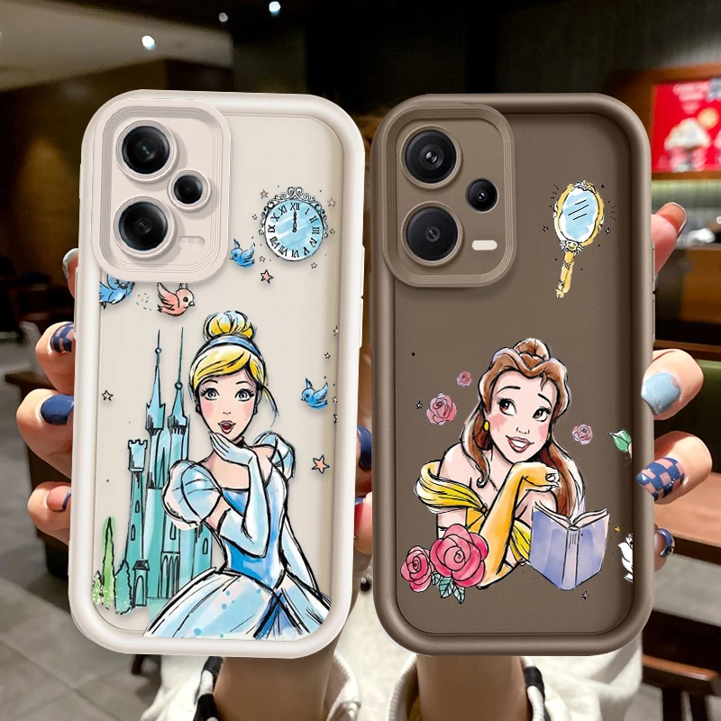 Disney Princess Belle Rapunzel For OPPO A98 94 92 78 76 74 72 58 57 54 53 Find X5 3 Pro 5G 4G Soft Eye Ladder Phone Case