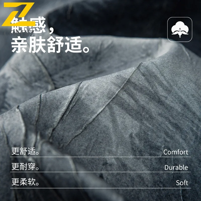 سترة COMXZ للرجال على الطراز الصيني مقاس كبير جديد قماش أكسفورد مخطط وطية صدر السترة الاتجاه اليومي النسخة الكورية معطف خفيف فاخر للتنقل 2025