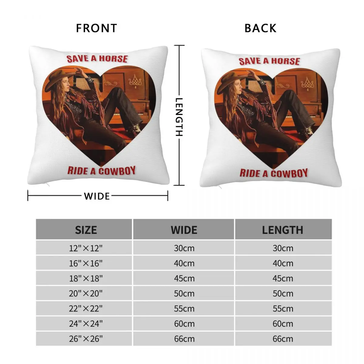 Big & Rich Save A Horse Ride A Cowboy Square Pillowcase Polyester Linen Velvet Pattern Zip Pillow Case Sofa Seater Cushion Cover