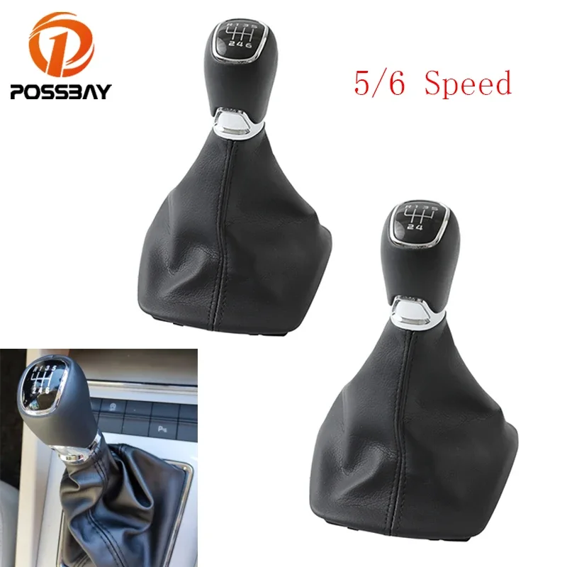 5/6 Speed Car Gear Shift Knob Gaitor Boot Cover Shifter Gearbox Handle Replacement for Skoda Octavia MK2 2004-2010 2011 2012