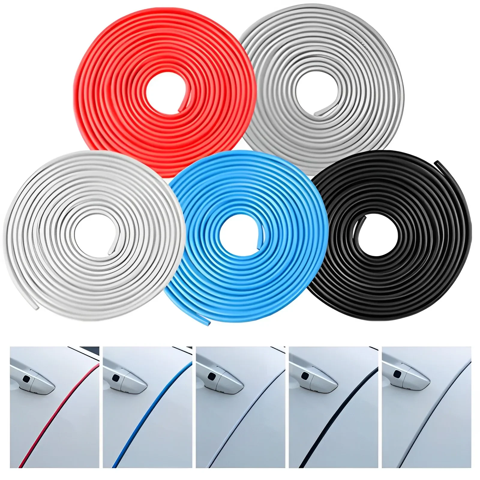 5M Car Door Edge Scratch Protector Strips Guard Trim U Type Car Door Protector Anti Collision Strips Car Decor Auto Accessories