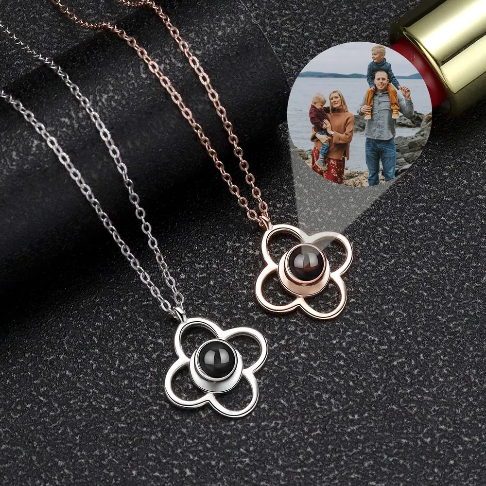 

Projection Photo Necklaces Custom Photo Necklace for Women Flower Pendant Chain GirlFriend Wife Perfect Birthday Gift 2023