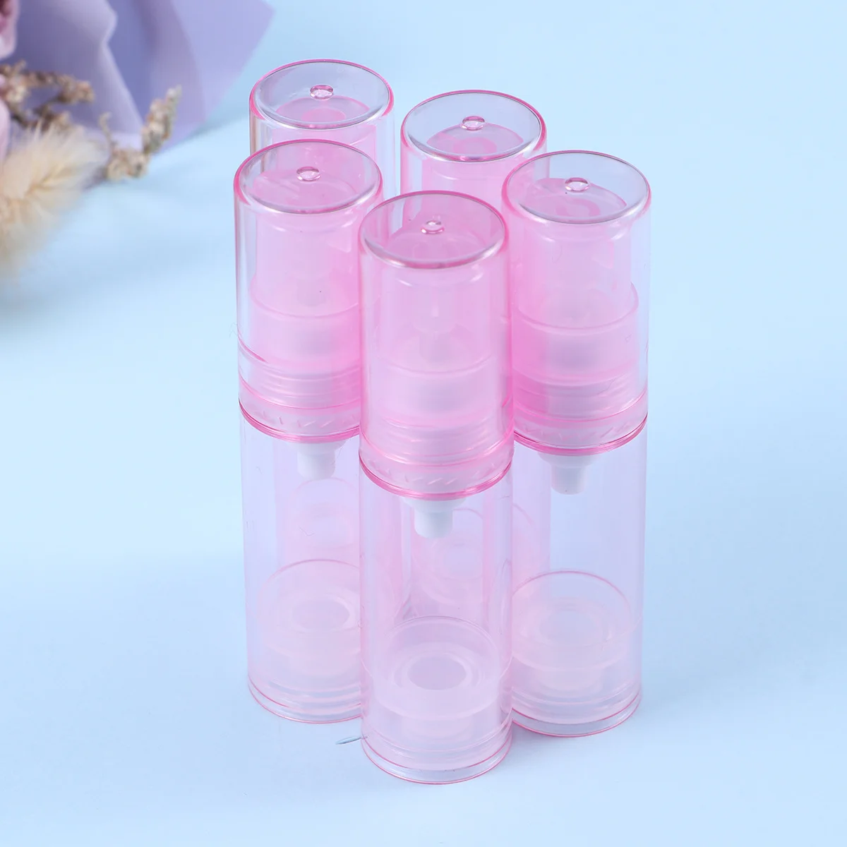 4 個旅行真空ボトルエアレスポンププラスチック容器ポータブルローションシャンプー血清収納トラベルボトル