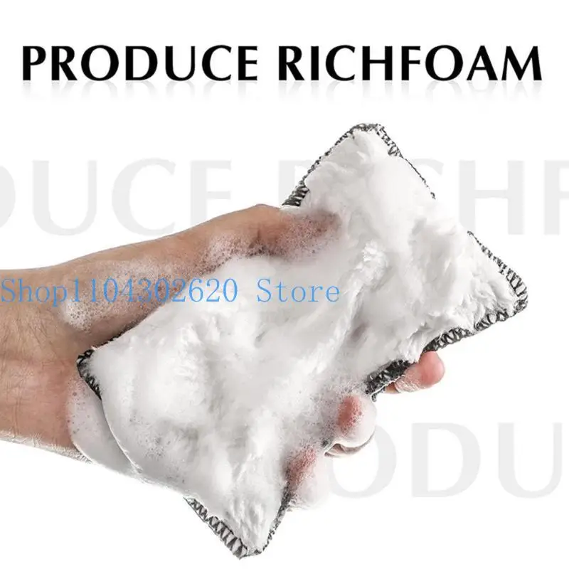 

652F High Absorbency Pack of 4 Double Sided Towels Pads for Car Washing and Interior Scrubbing Effective Dirt Removal