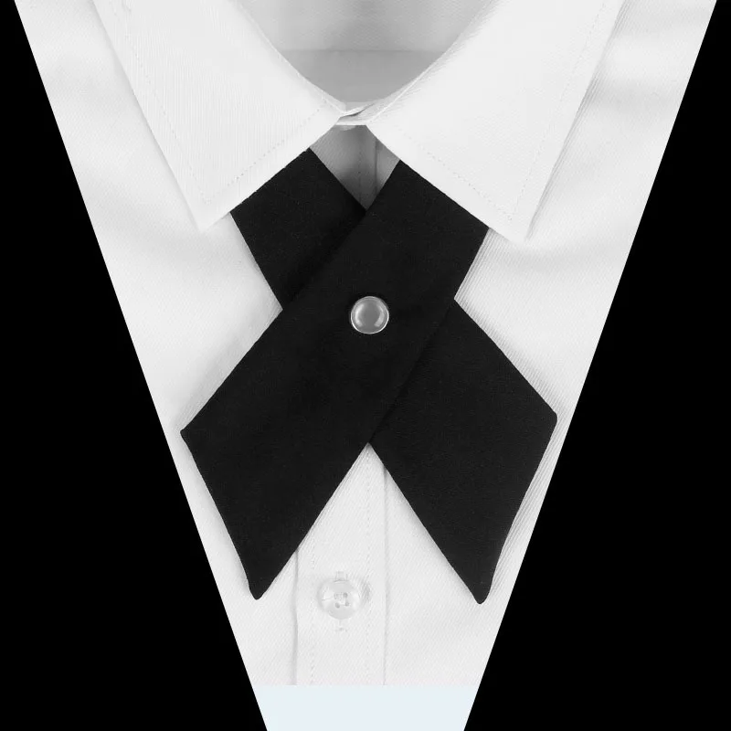 Cross Bow Ties for Men Women Solid Business Casual Cross Tie Formal Dress Men Wedding Metal Collar Cross Bowtie butterfly