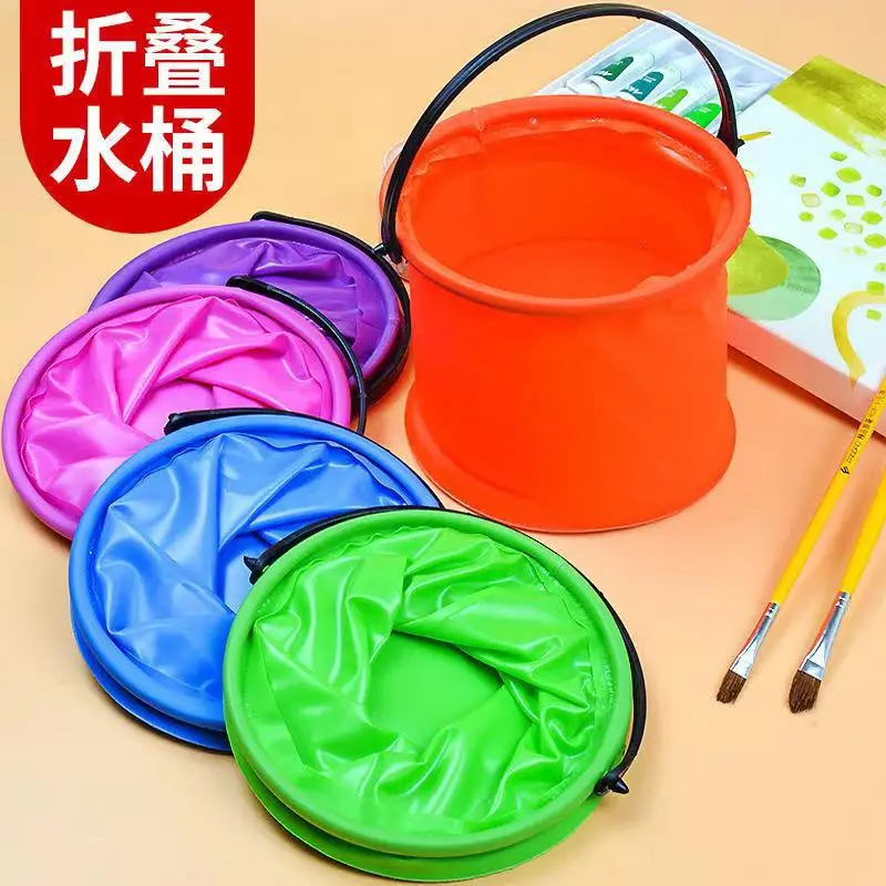 Beach Sand toys Play Bucket Toy Folding Collapsible Bucket Gardening Tool Outdoor Pool Play Tool Toy Kids Summer Water Fun