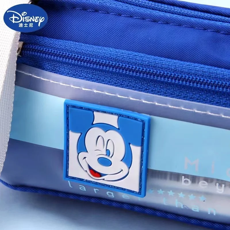 Disney's New Mickey Pen Bag Cartoon High Appearance Storage Box Double Layer Large Capacity Storage Box Gift