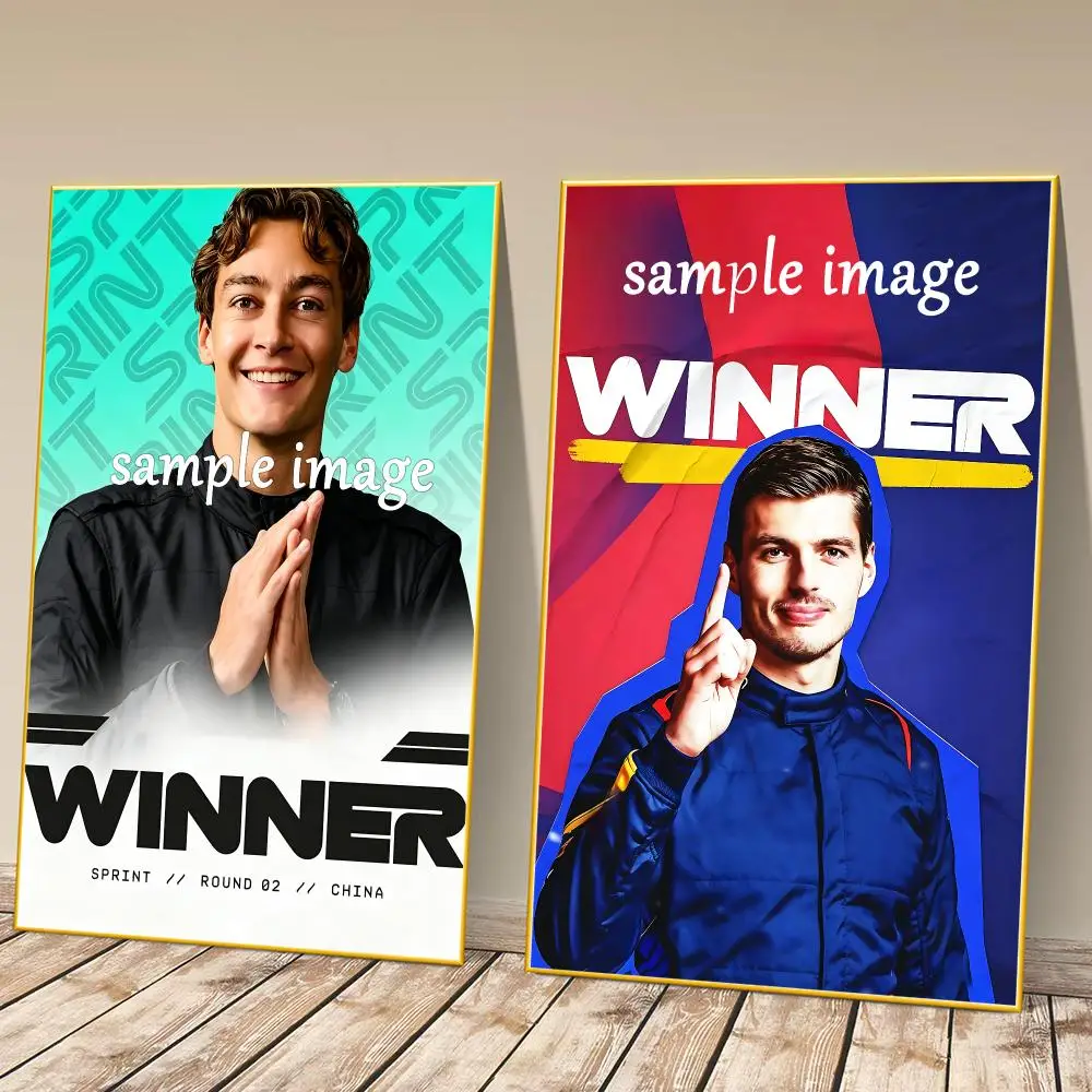 Cool Formula Car Winners Fashion Poster HD Self‑Adhesive Art Print Home Wall Ornament for Clubs Cafe and Living Room Decoration