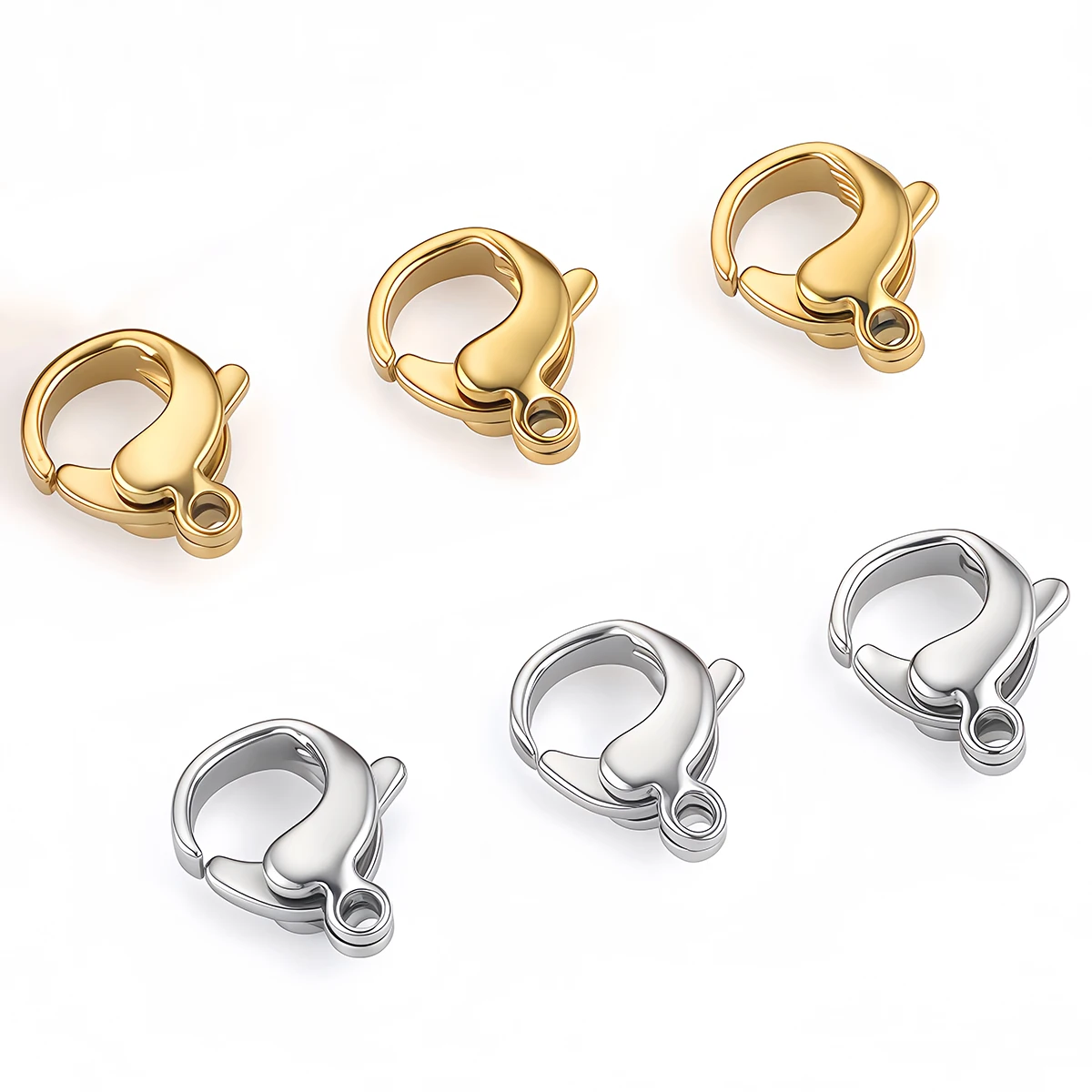 2PCS Stainless Steel Lobster Clasps Connectors Hook 12mm Gold Plated for Necklaces Bracelets Jewelry Making Findings Accessories image 3