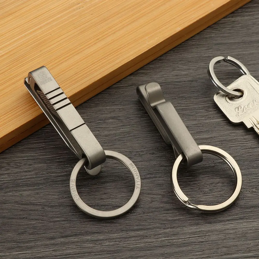Outdoor Tool Ribbon Ending Buckles Titanium Alloy Hanging Buckles Belt Clip Key Ring Quick Draw Keychain