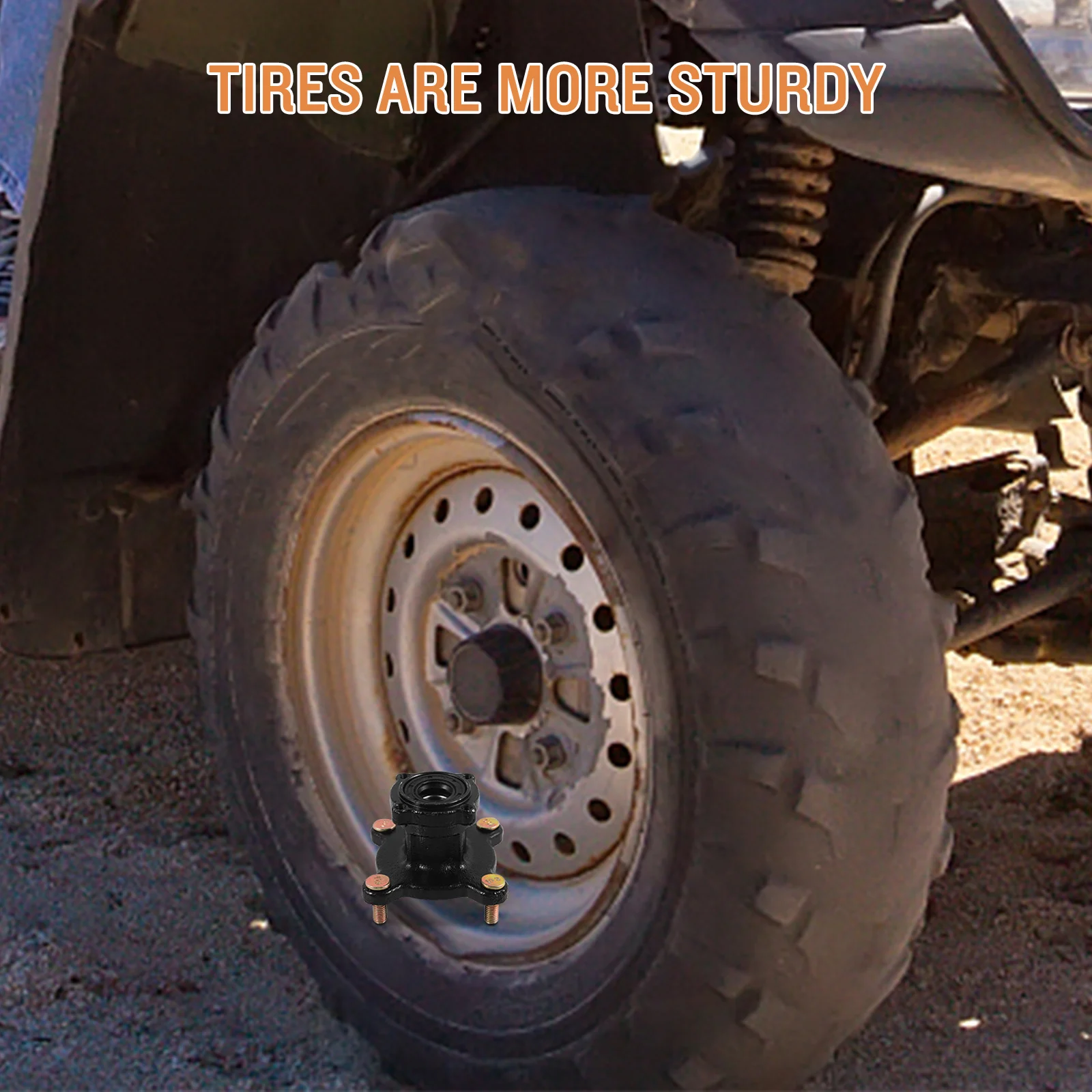 Akcesoria do gokartów z przednim kołem Koło do gokarta ATV Obręcz koła Oś Piasta Koło zapasowe Wytrzymała metalowa piasta do użytku na plaży i w terenie