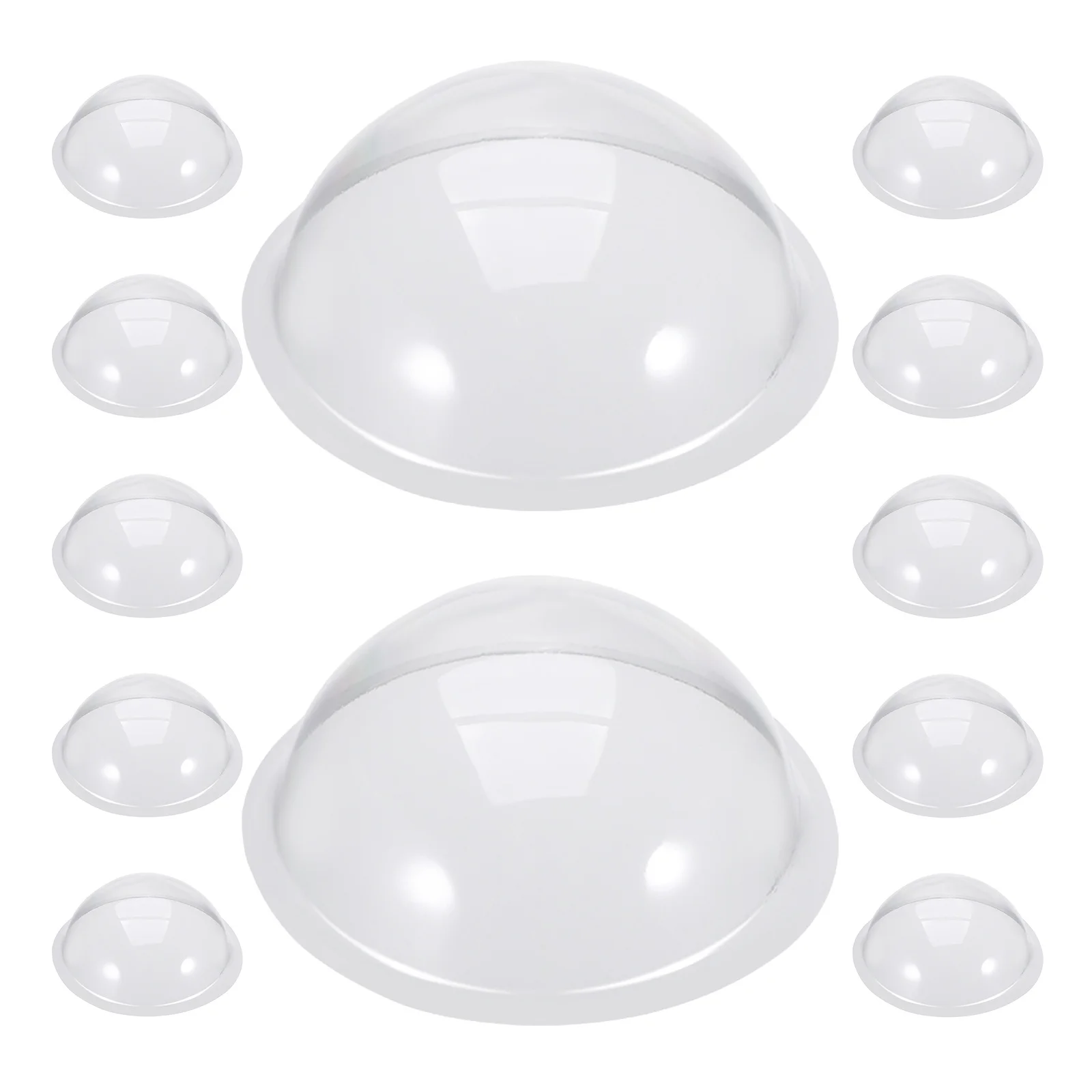 

12Pcs Clear Craft Dome Covers for Christmas Decorations DIY Holiday Ornaments Fillable Plastic Hemispheres Village Display