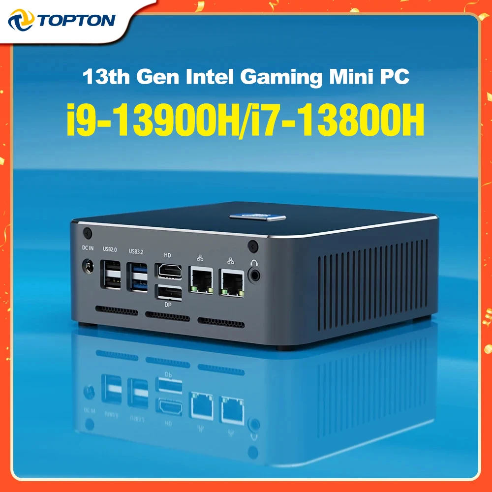 Topton S600 13th Gen Intel i9 13900H 12900HK Mini PC Gamer Windows 11 2*DDR5 2*NVMe 2*2.5G LAN 8K NUC Gaming Computer WiFi6