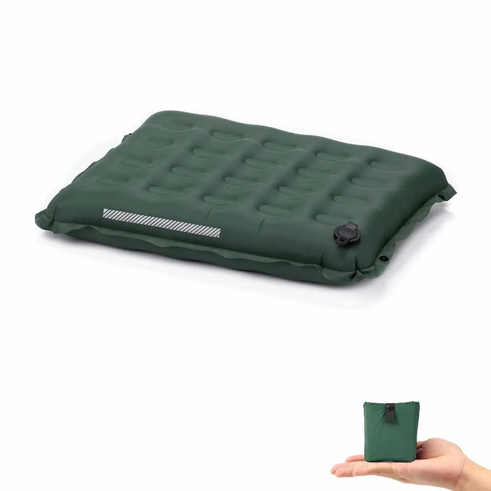Thickened Inflatable Seat Cushion Lightweight Moisture-Proof Self-Inflating Stadium Seat Reflective Strip Foldable Camping Mat