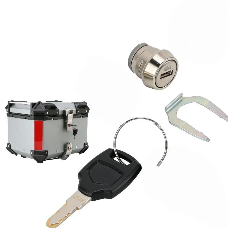 New-Universal Motorcycle Top Case Lock Kit Replacement Secure Cylinder and Keys for 25-100 Liter Storage Boxes Durable Accessor