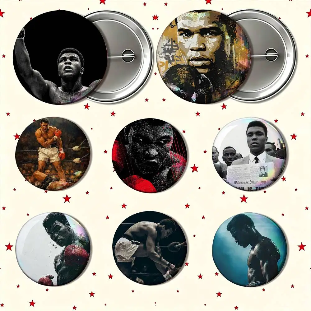 B-Boxer Muhammad A-Ali Enamel Pin Tinplate Round Brooch Cosplay Nijigen Otaku Culture Badge 25mm 32mm 44mm 58mm