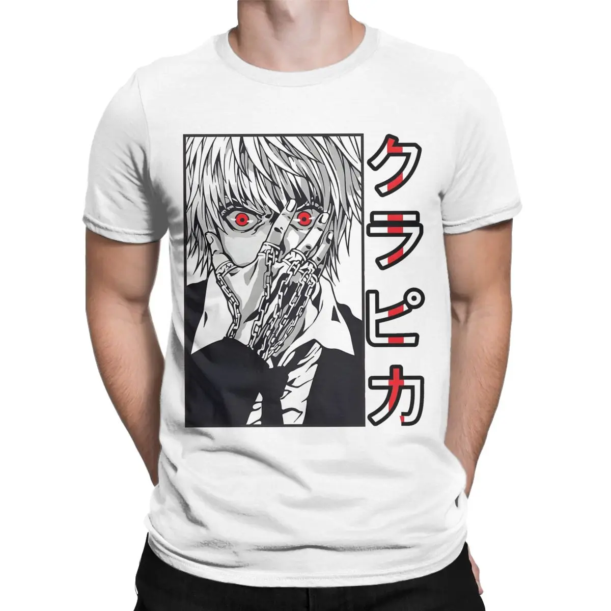 Men Kurapika HXH Anime T Shirt Pure Cotton Tops Crazy Short Sleeve O Neck Tee Shirt Adult T-Shirt