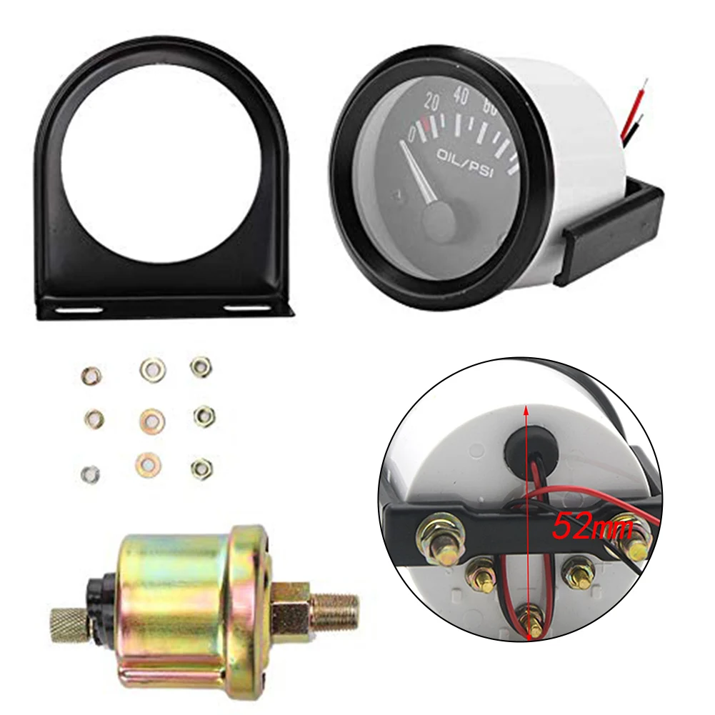 Truck Oil Gauge Electronic Oil Gauge For RV Maintenance Panel Mount Compatible Digital Electronic Sensor Car Gauge