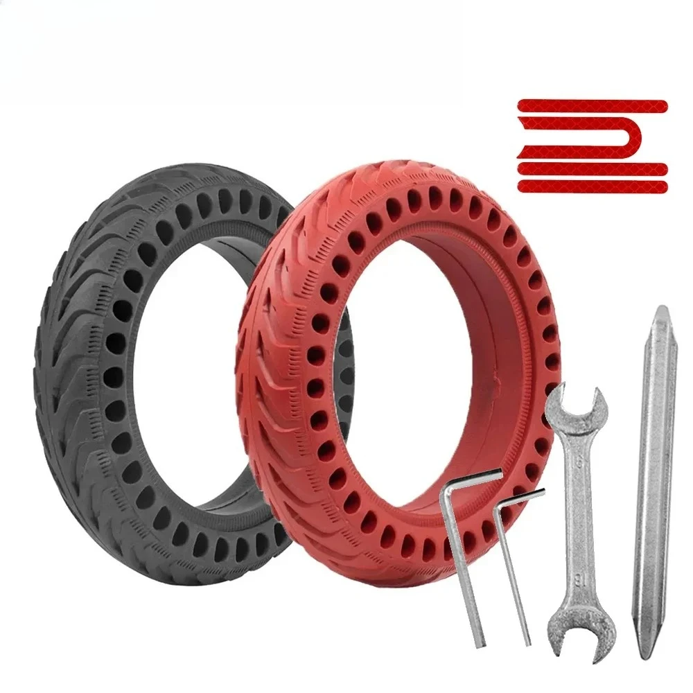 

8,5-дюймовая шина для Xiaomi M365 1S Pro Pro2 MI 3, резиновая твердая противопрокольная прочная демпфирующая шина, светоотражающая наклейка, инструмент