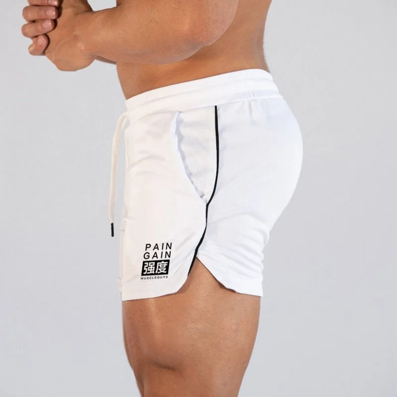 Mens Running Shorts Summer Slim Fit Quick Dry Polyester Mesh Gym Bodybuilding Fitness Sports Casual Basketball Training Shorts