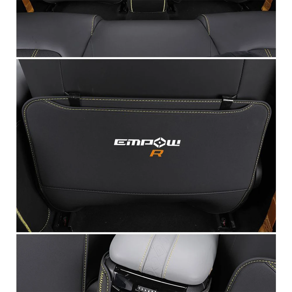 For Trumpchi GAC Empow R 2022-2024 Car Leather Anti Kick Mat Pad Anti-kick Protector Mats Seat Back Protector Auto Accessories