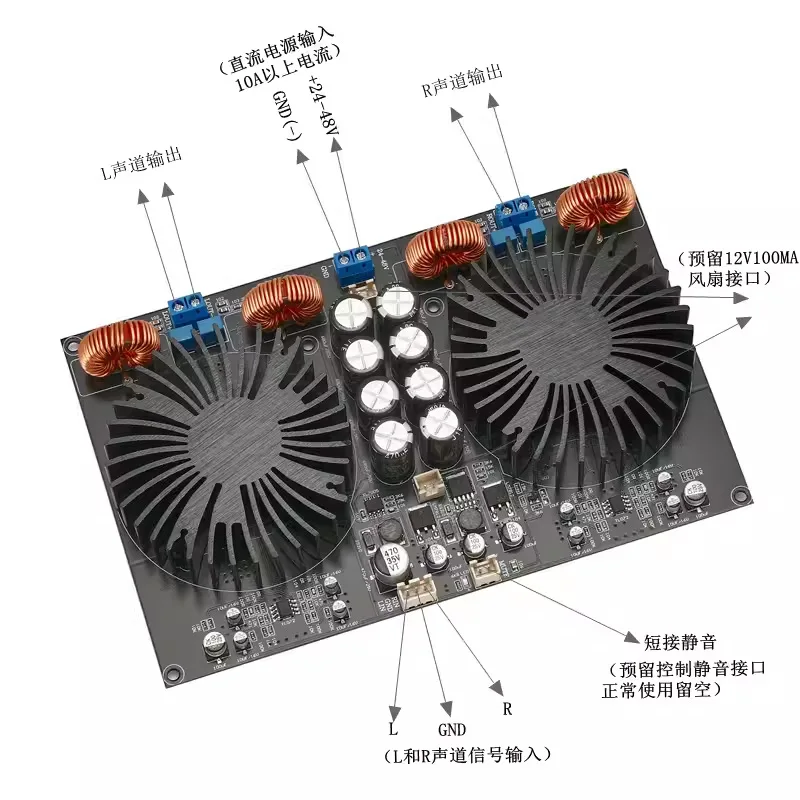 YJ-TPA3255 dual-core high-power 2.0 power amplifier board Class D household radiator power amplifier board