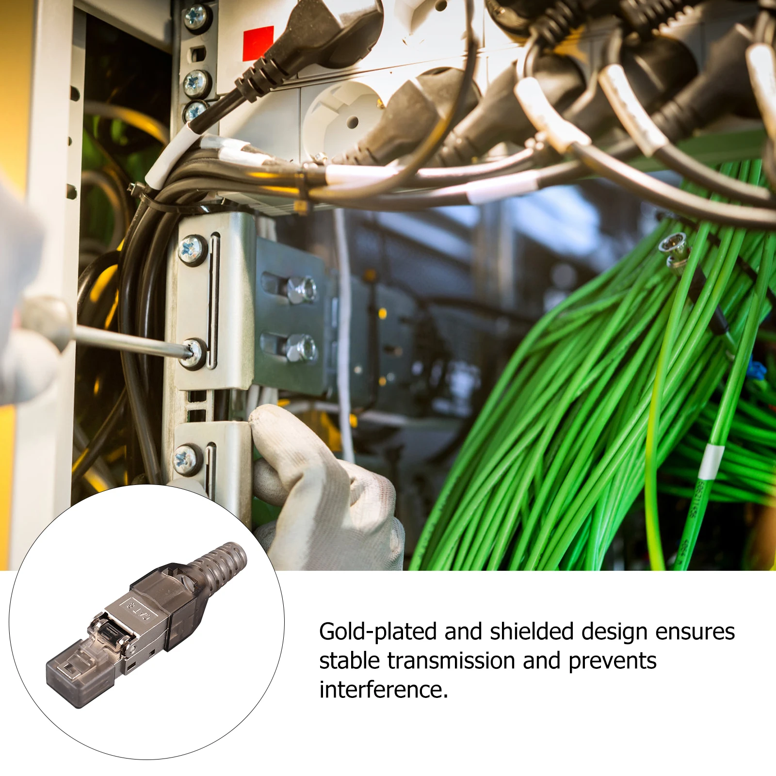 

Tool-free Network Cable Ends Metal Ethernet Connector Plugs for Abs