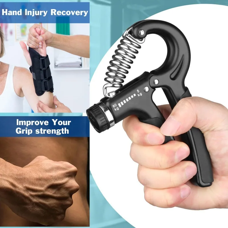 11~132lb Adjustable Hand Grip Strengthener Forearm Exerciser Finger Rehabilitation Gym Accessories Men Arms Trainer Yoga Gripper