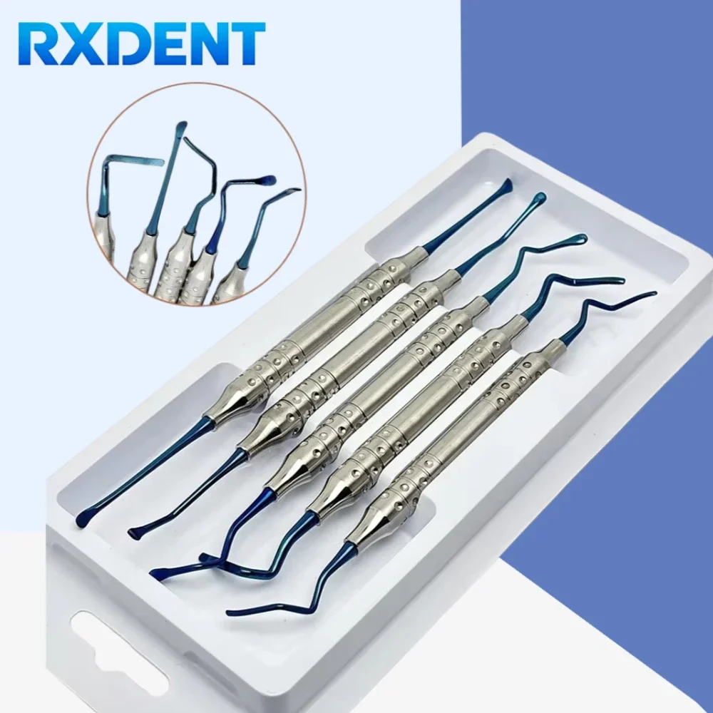 5Pcs Dental Implant Bone Vista Tunneling Procedure Instruments Titanium Surgical Tools for Dentist Implant Surgery Teeth Cleanin