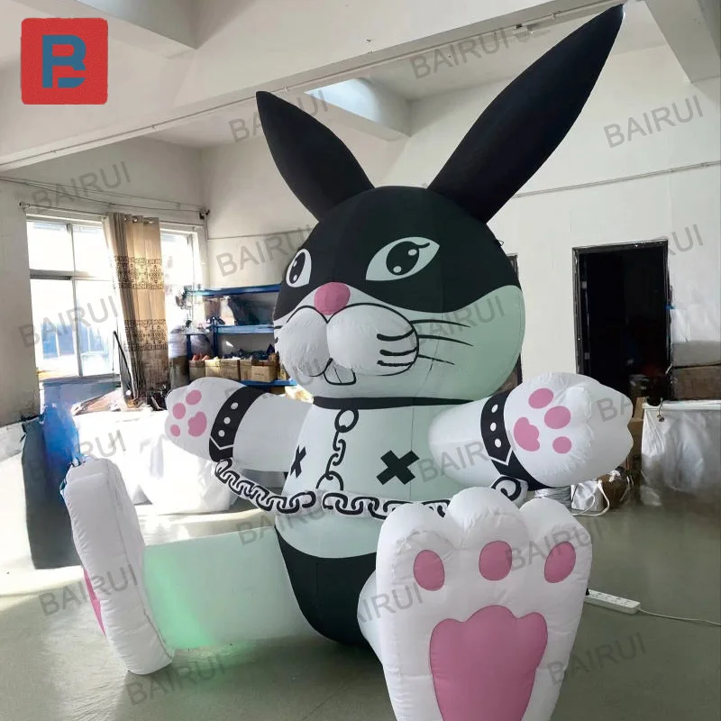 Inflatable rabbit, animal-shaped inflatable model, with blower, for Easter outdoor shopping mall square decoration