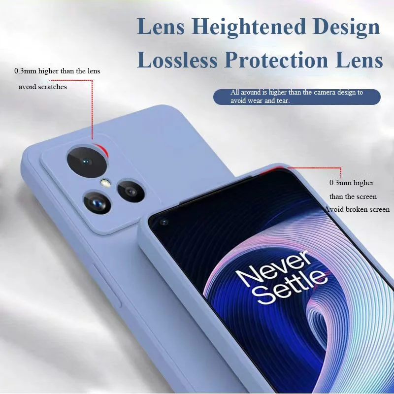 Per Realme GT2 Master Explorer Edition nuovo aggiornamento custodia per telefono in Silicone liquido con bordo dritto copertura Anti-goccia per obiettivo All-inclusive