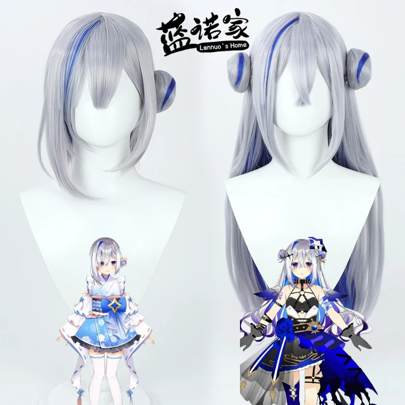 

Virtual YouTube Vtuber Amane Kanata Cosplay Wig Halloween Carnival Party Props Synthetic Hair Heat Resistant Fiber + Wig Cap