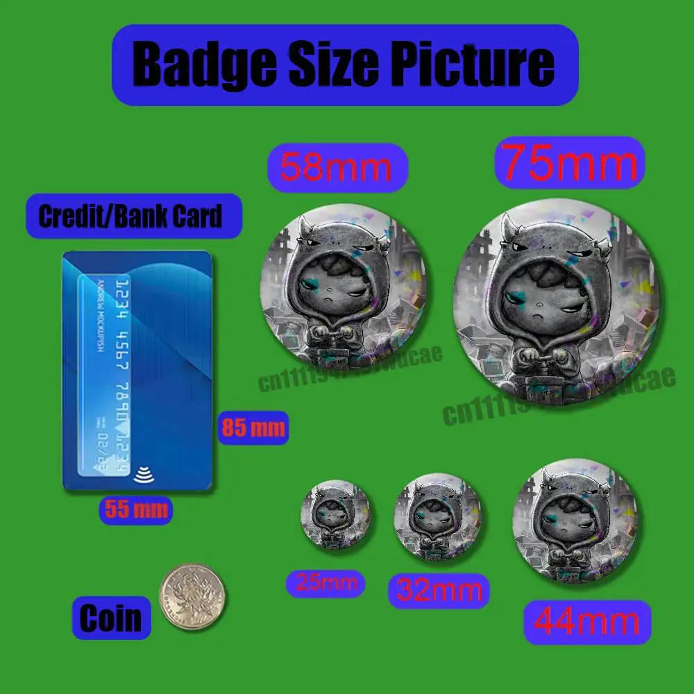For Cute Doll H-HironoS Boys Badge Case Custom Pin Insignia Emblem Round 25mm Brooch Button Laser Cover