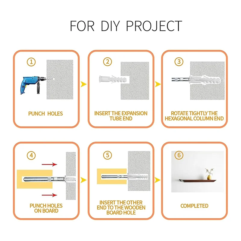 A23E- دعامة دعم الرف العائم، دعامات للأرفف الخشبية العائمة - دعامات الرف الأعمى - دعم رائع #3
