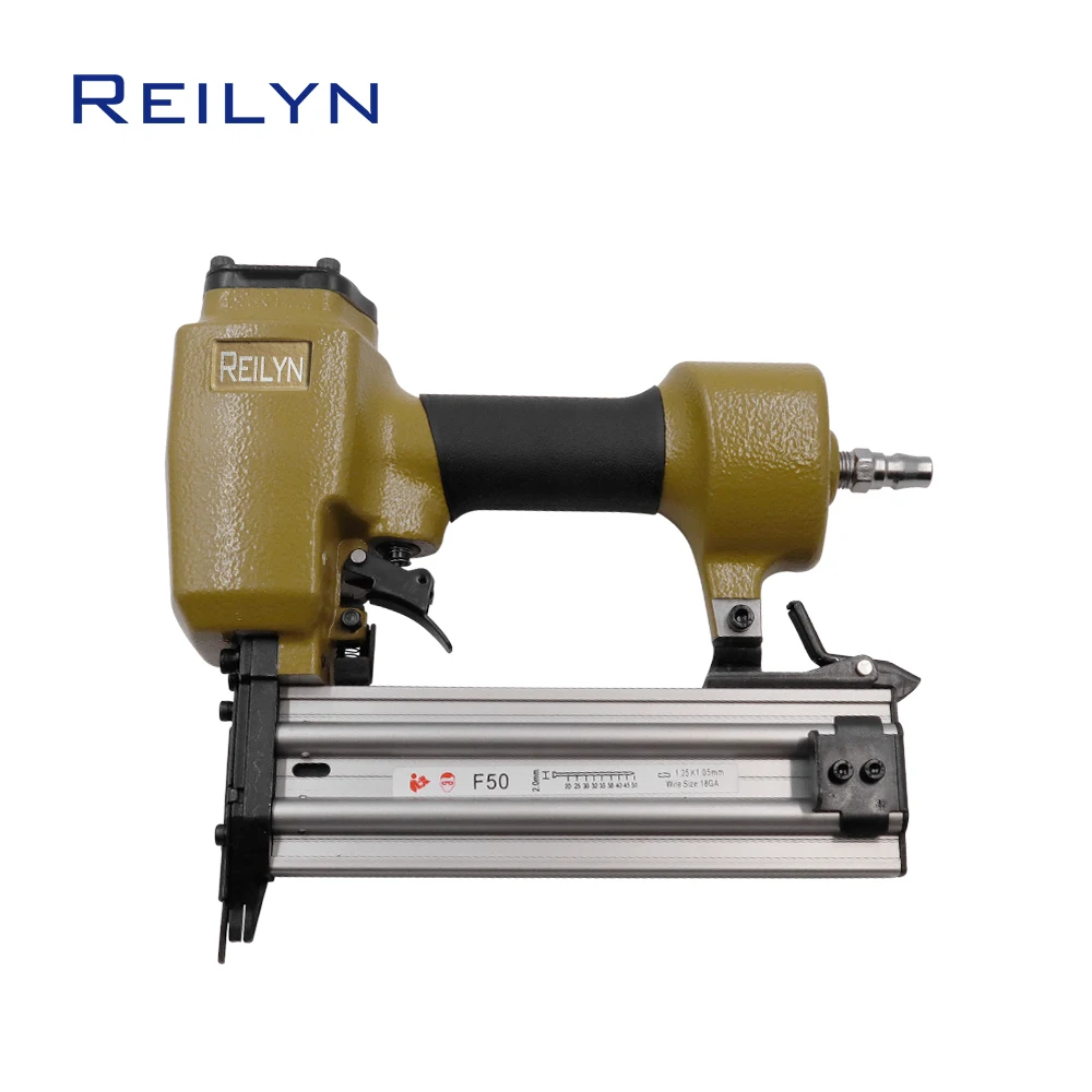 Reilyn 18Ga Air Brad Stapler F50 Upholstery Nailer for Sofas Framing Joinery Exhibition Construction Pneumatic Tool