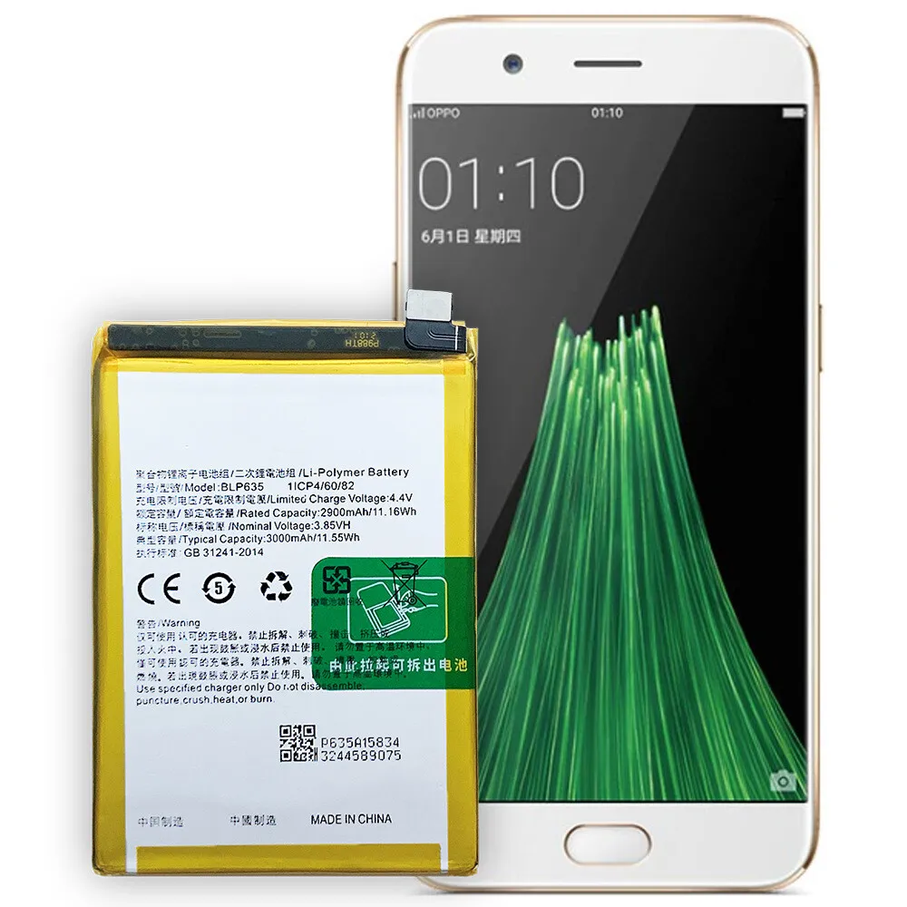 Новый аккумулятор для OPPO BLP635 R11 R11T S M, высокое качество, внутренний, 3000 мАч