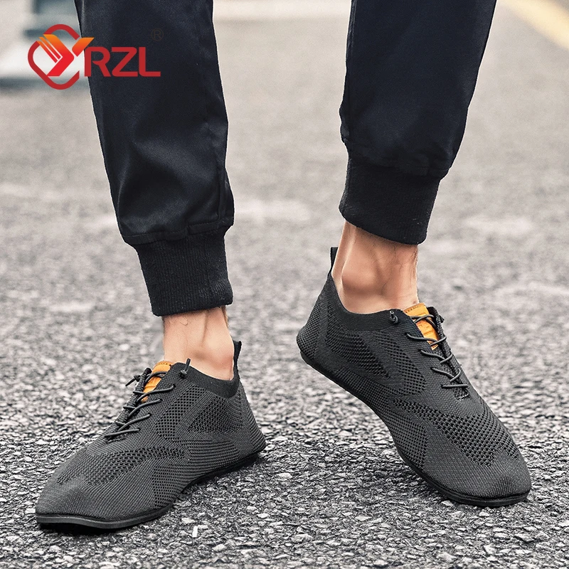 YRZL-mocasines de suela fina para hombre, zapatos planos para caminar, transpirables, antideslizantes, informales, de verano