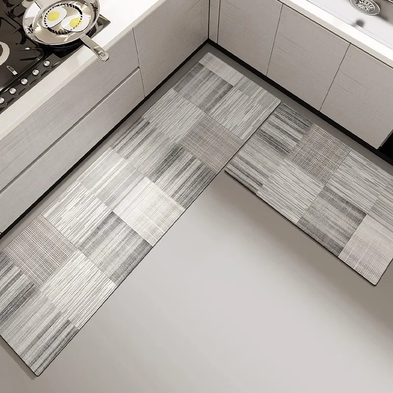 

Vintage American Kitchen Carpet Non-slip Waterproof Oil-proof Kitchen Floor Mats Long Strip Runner Rugs PVC Leather Washable Mat